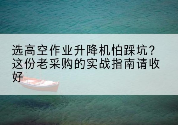 洞头高空作业升降机厂家推荐-选高空作业升降机怕踩坑？这份老采购的实战指南请收好